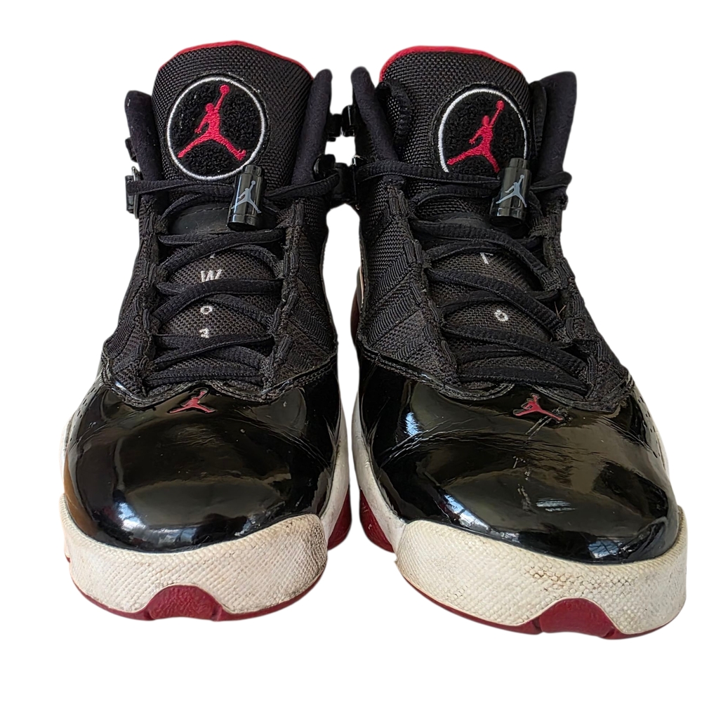 Kids Nike Air Jordans Black and Red Athletic Sneakers